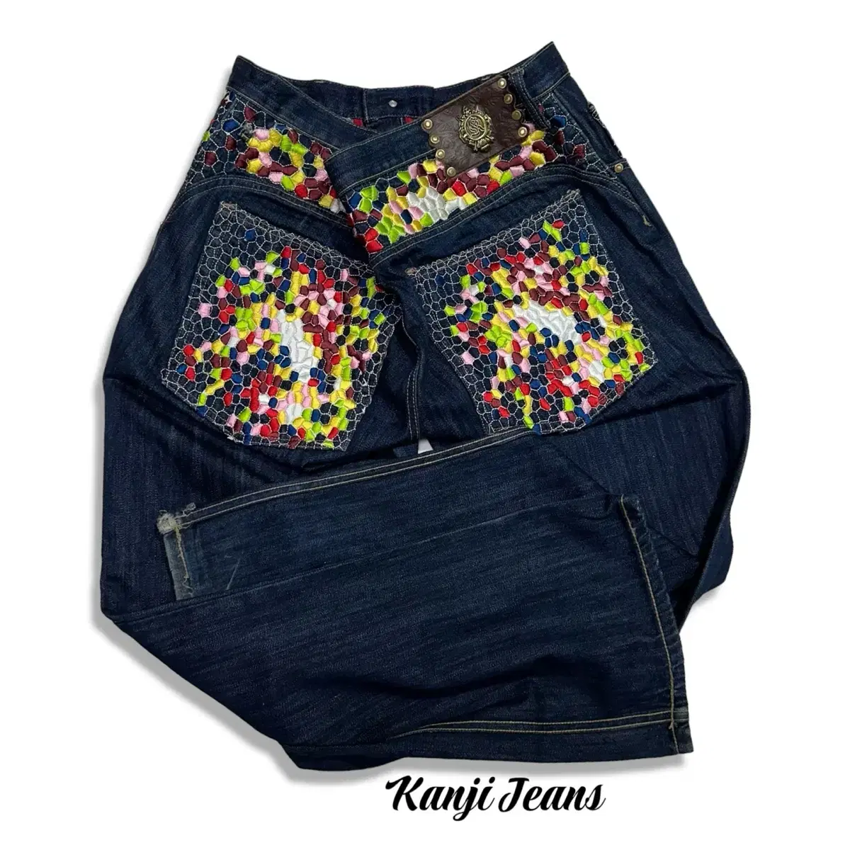 00s KANJI JEANS 칸지진스 포켓 자수 청바지